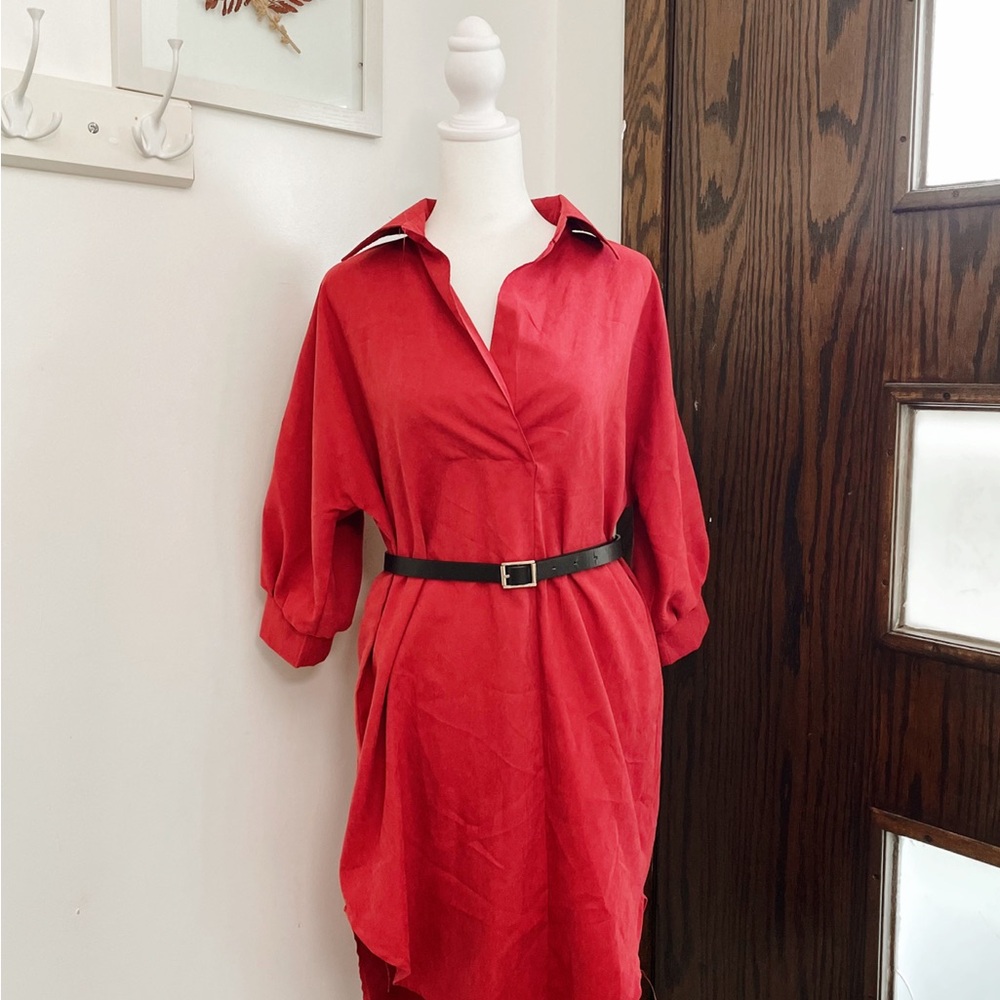 Zaful Red Long Sleeve Dress